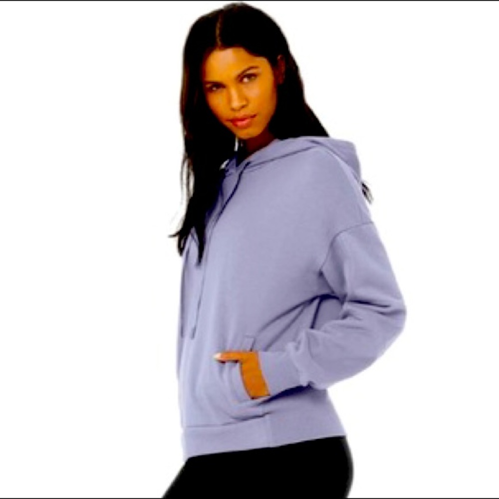 Alo Yoga Interval Hoodie in Blue Moon color size Small